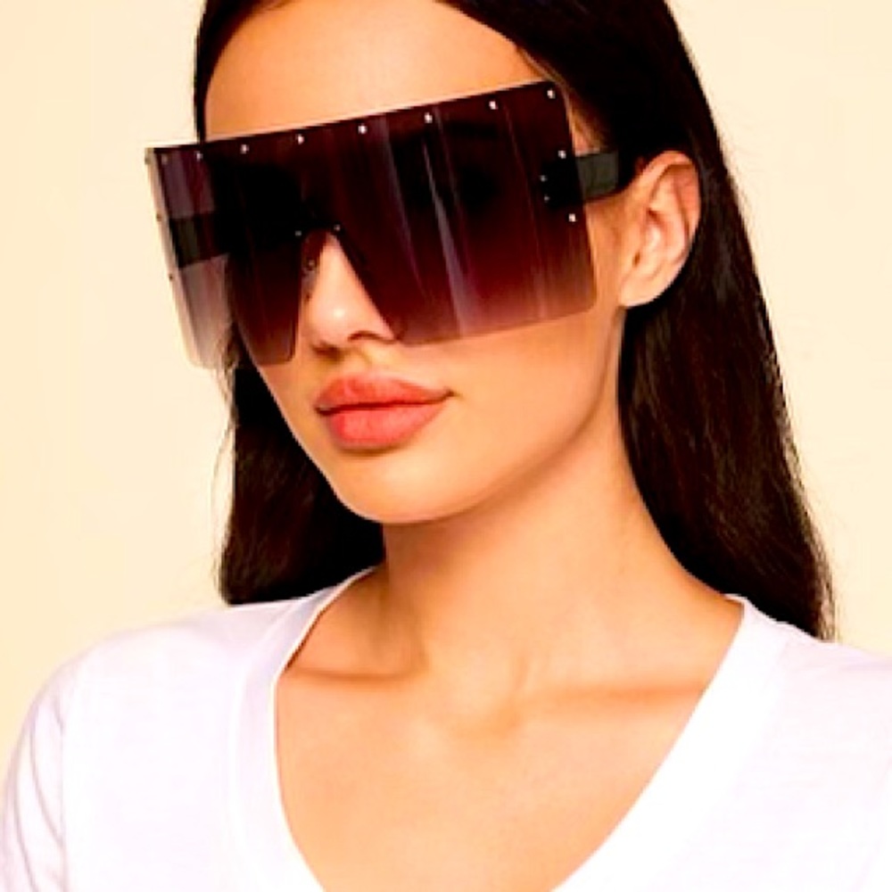 NEW Studded Square Kardashian Shield Sunglasses